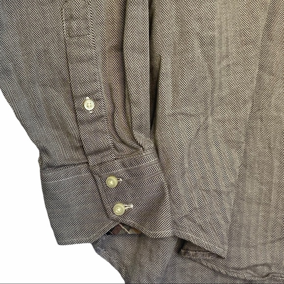 Thomas Dean XXL Purple Green Herringbone Patterned Long Sleeved Dress Sh… - Picture 3 of 6